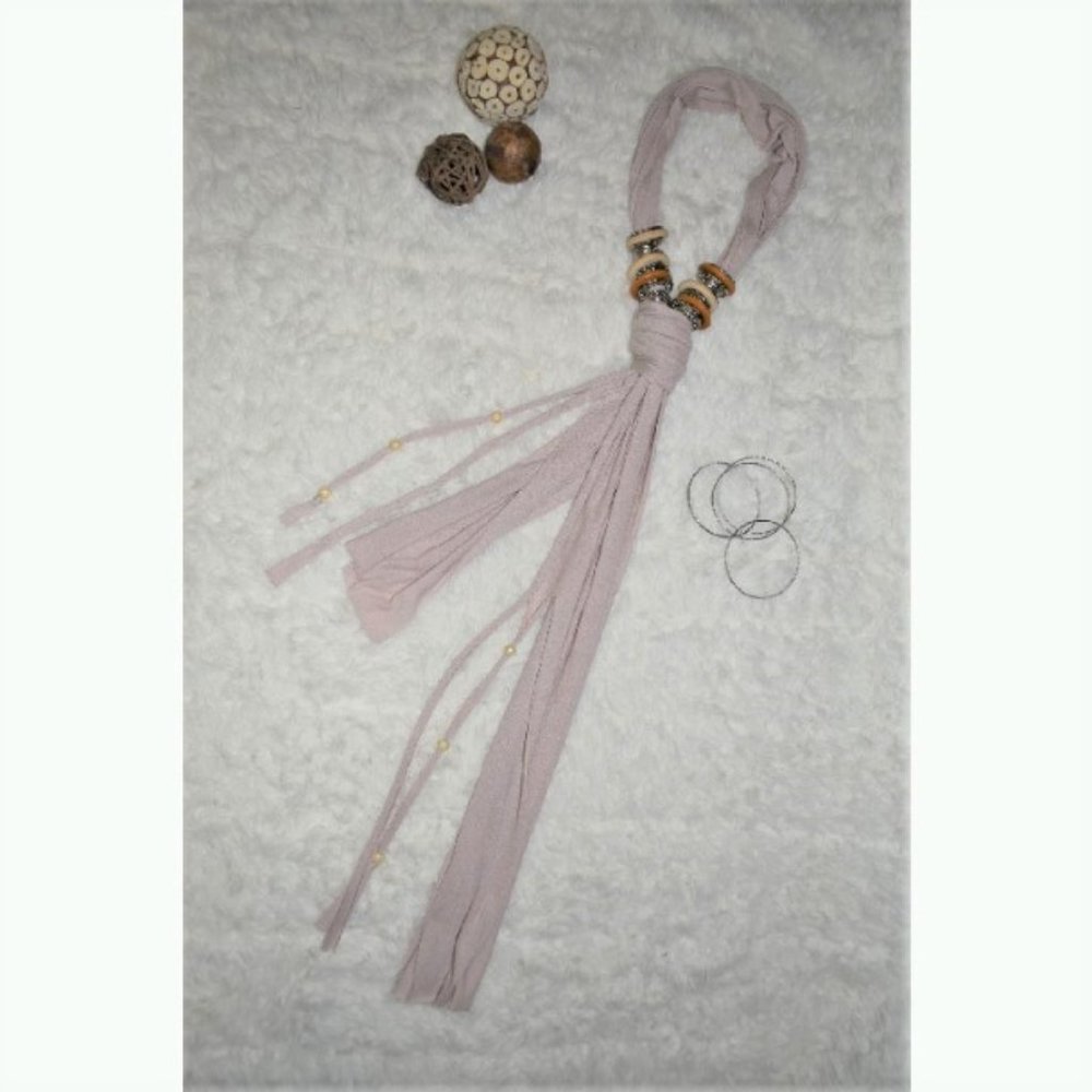 knot jewelry scarf neckwear with decorative details taupe